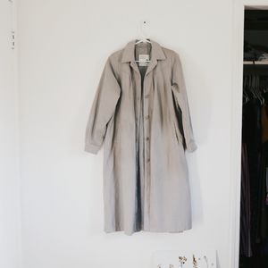 London Towne Size 12 Vintage Antique Tan Grey Trench Coat